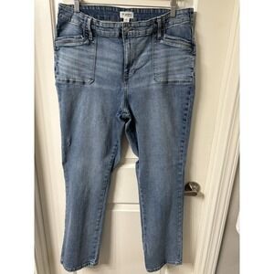 mjeans Maurices Slim Boot High Rise Distressed Denim Jeans Sz 18